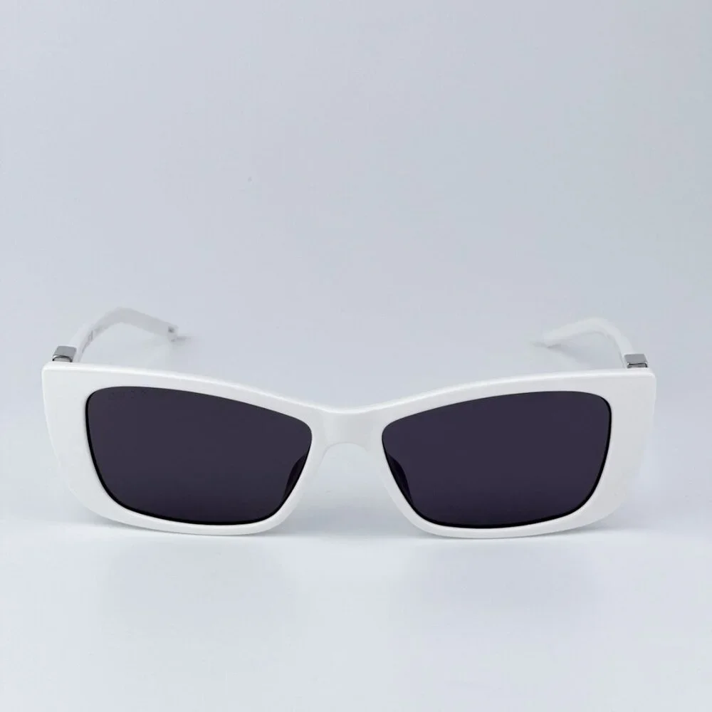 Gucci Women BRAND NEW Sunglasses White Grey Cat Eye GG1681S 006
